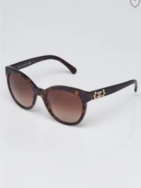 Authentic Chanel 5315 Brown Tortoise Shell Frame CC Cat Eye Pantos Sunglasses